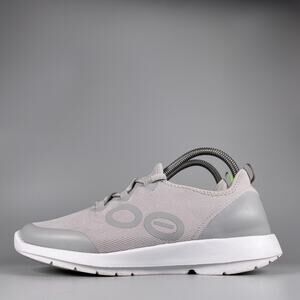 OOFOS OOmg eeZee Low Womens 9.5 Gray White Slip On Comfort Sneaker Recovery Shoe